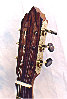 Jim Bosse's Grand Legacy peghead in bookmatched Brazilian Rosewood and custom Rodgers Tuners.